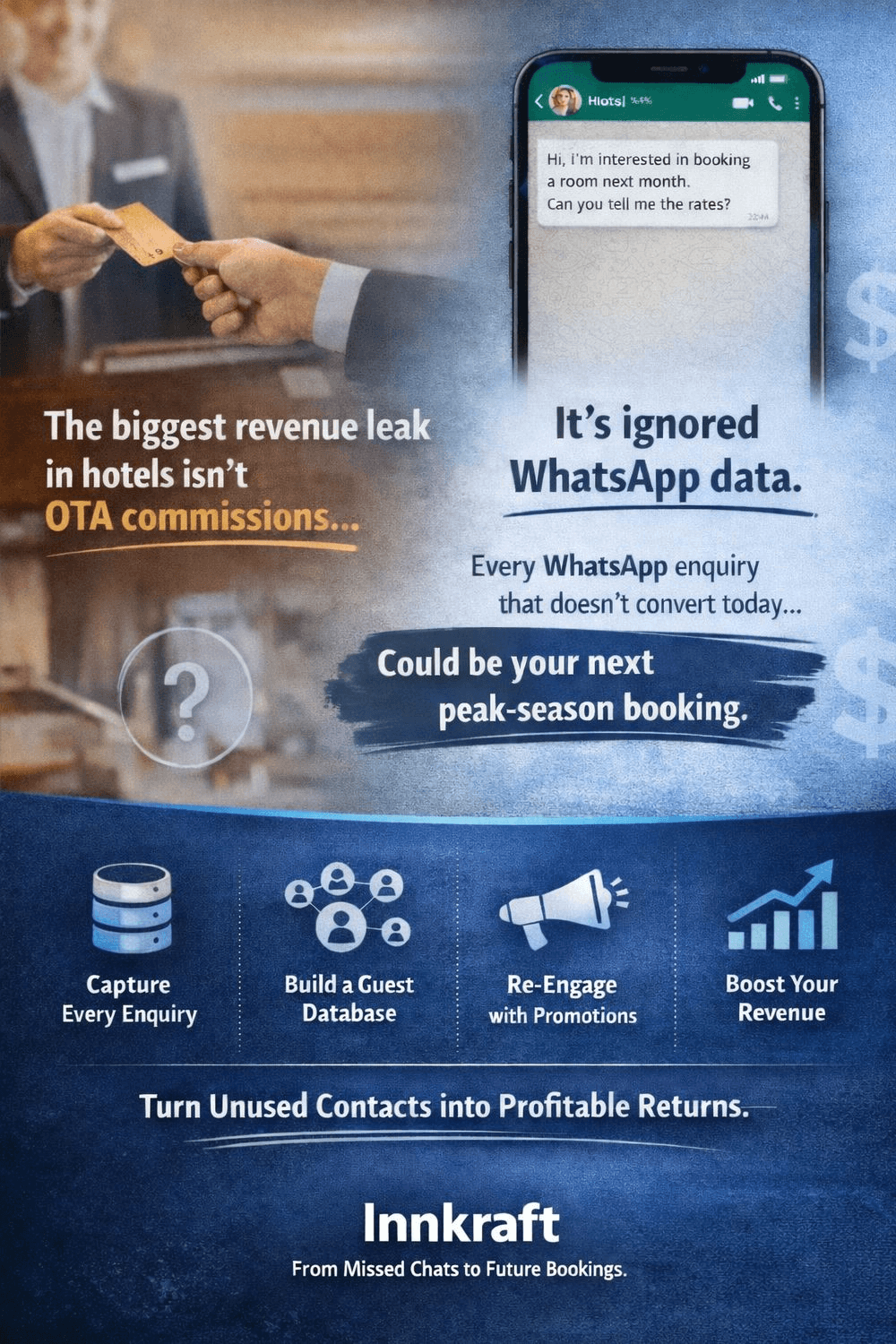 The Biggest Revenue Leak in Hotels Is Not OTA Commissions. It Is Ignored WhatsApp Data.